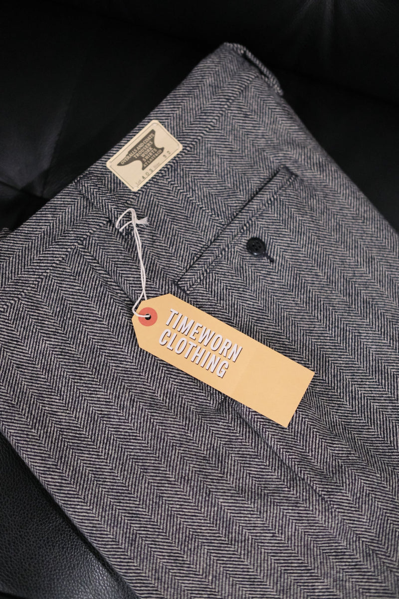 スーツ ADDICT CLOTHES HERRINGBONE WORK TROUSERS スーツ ADDICT CLOTHES HERRINGBONE WORK TROUSERS COTTON WOOL