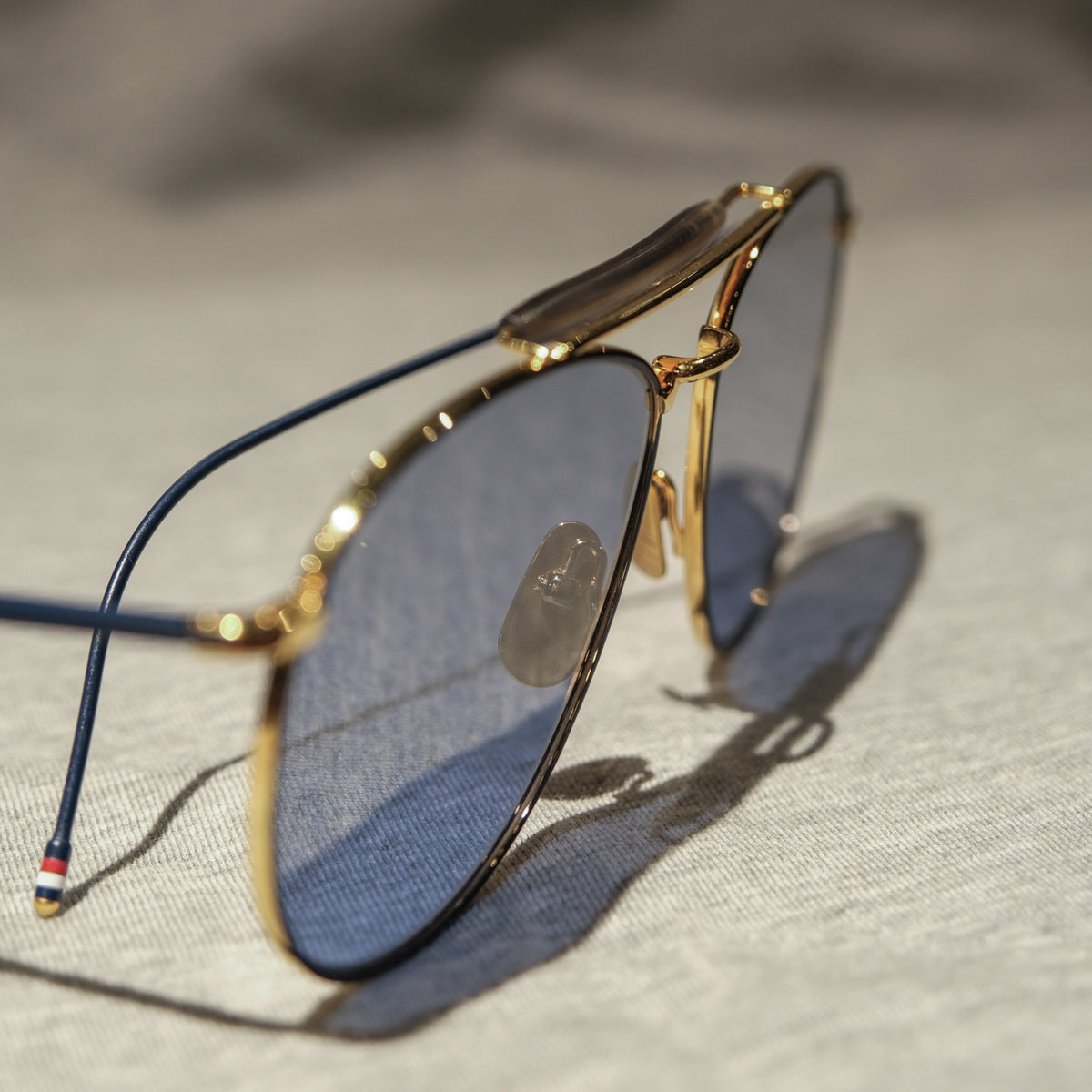 Thom Browne Navy/Gold Sunglasses – BROGUE