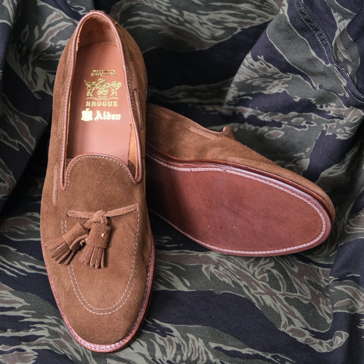 Alden x Brogue suede tassel Loafers, size 9 Alden x Brogue Unlined  main image 3