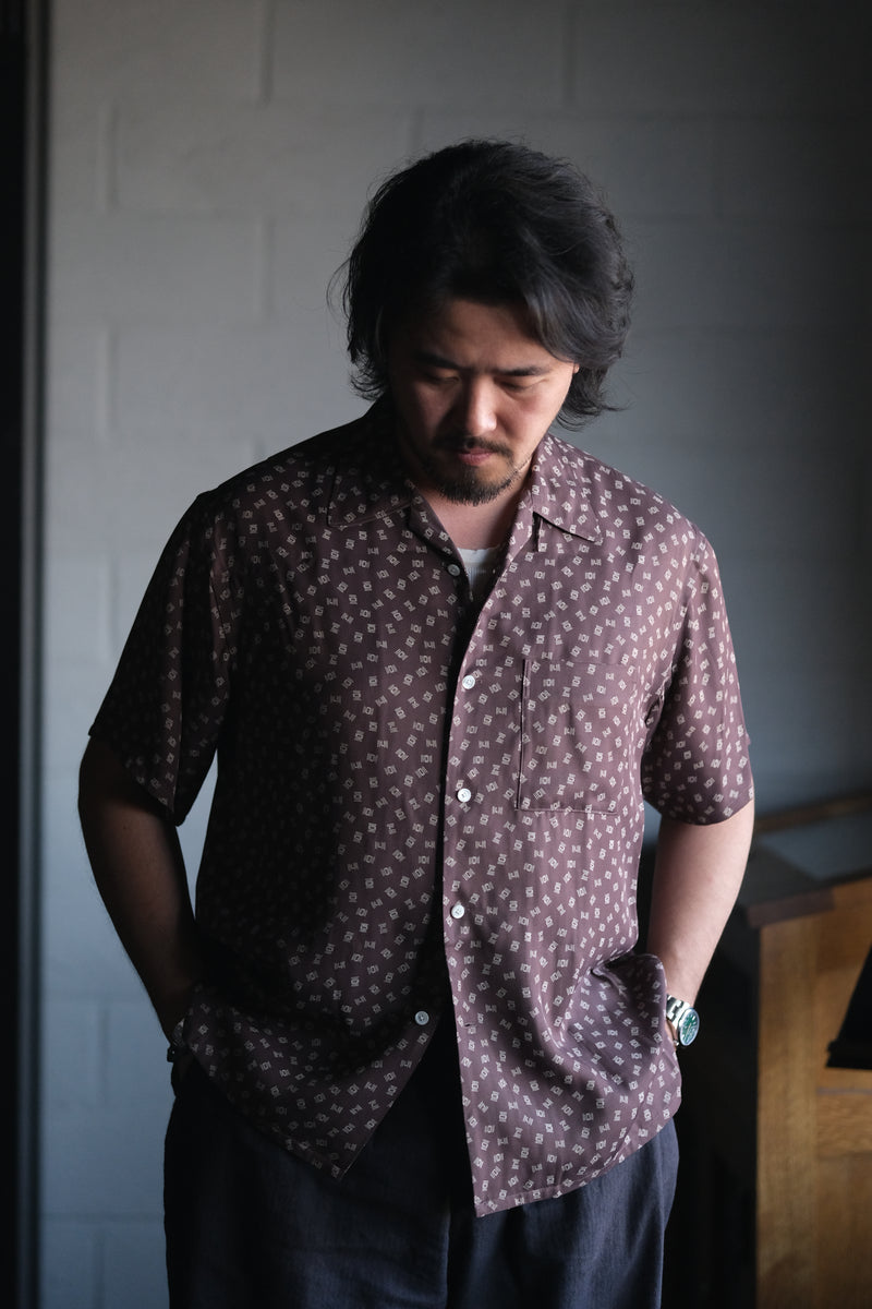 トップス ORIGINAL PRINTED OPEN COLLAR SHIRTS ORIGINAL PRINTED OPEN COLLAR SHIRTS(COW) LONG-SLEEVE｜RUDE