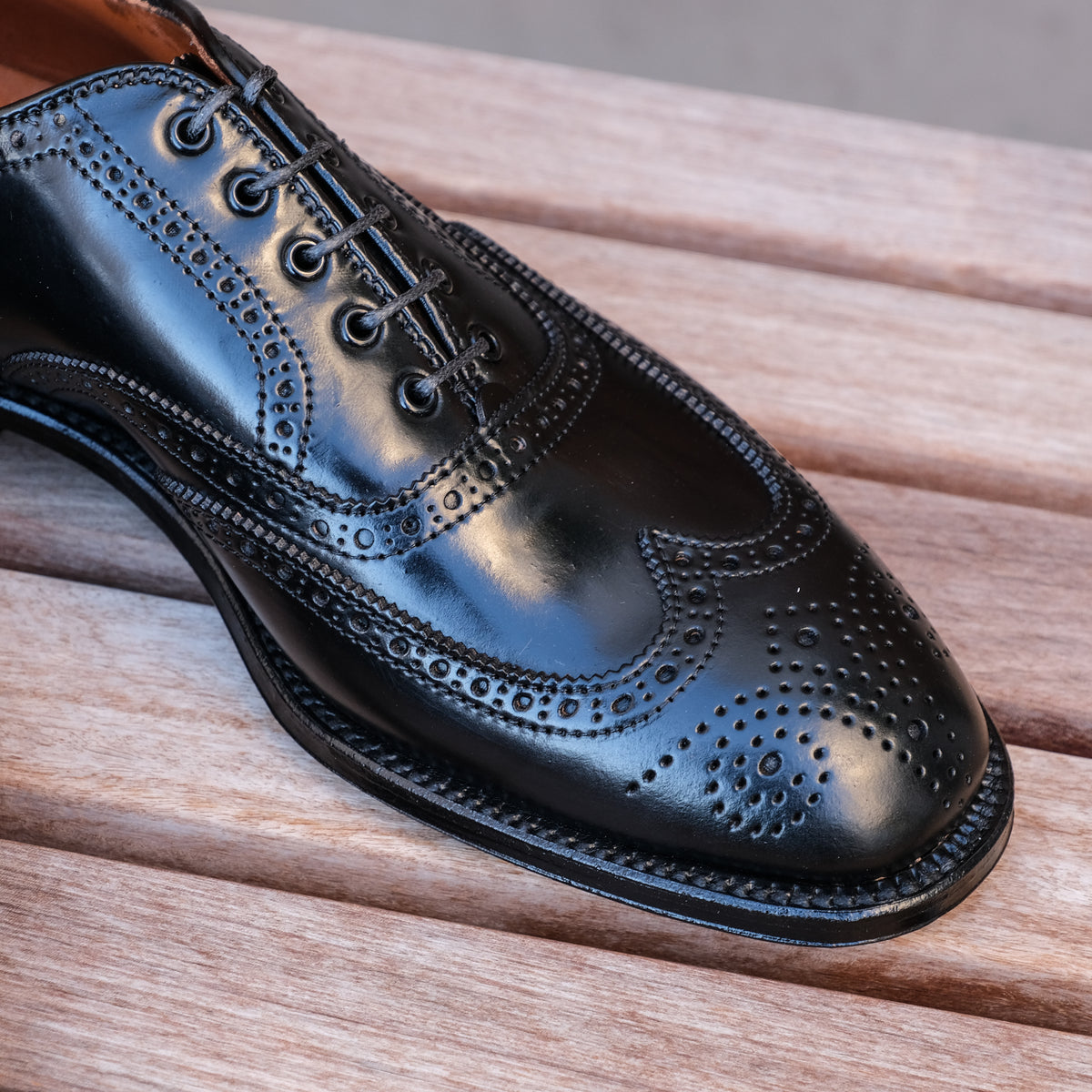 Alden Black Wingtip Brogue Oxfords Alden Wing Tip Bal Black Calfskin # 903 - Sherman Brothers Inc main image 2