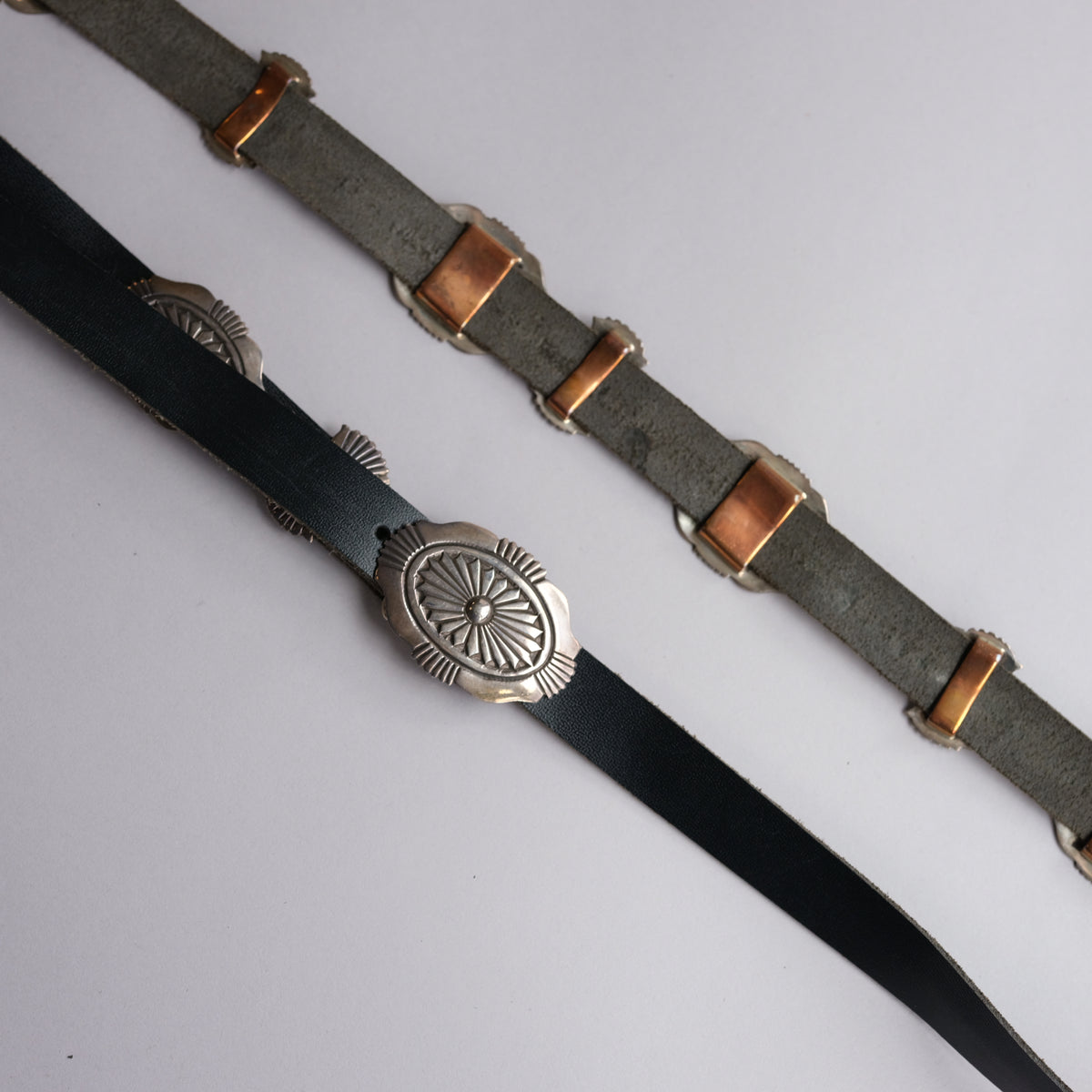 小物 OLD STUD LEATHER CONCHO BELT Concho Western Belt Cowboy Genuine Leather Studs Silver