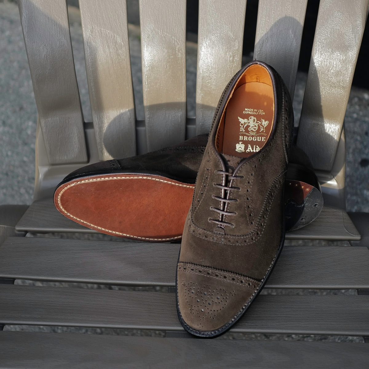 Vintage Langdon New Brogue Chocolate Suede Oxfords AVUniversalCorp_r1_03E_0012.  main image 2
