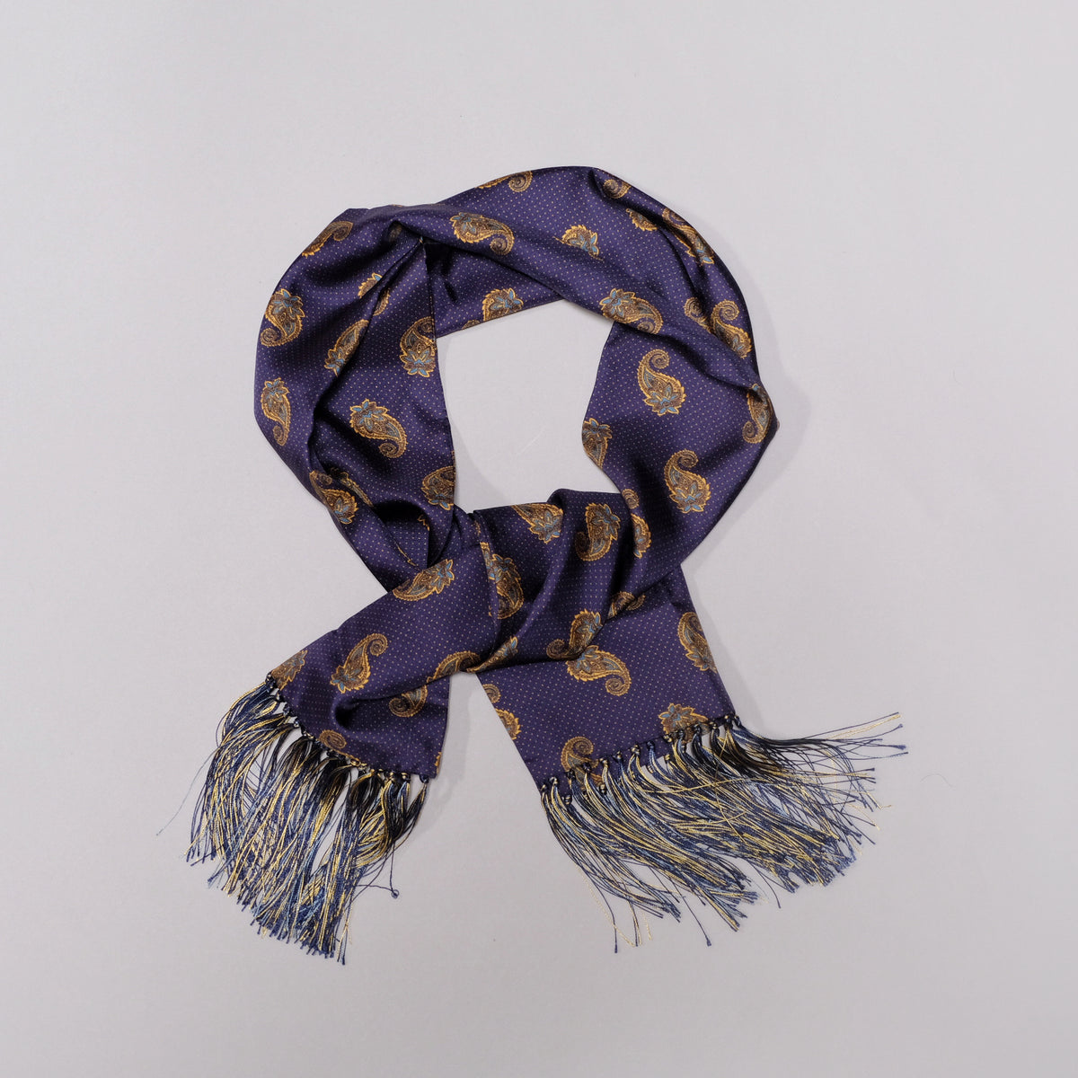 TOOTAL Spider Design Retro '60s Mod Silk Scarf Golden Ochre