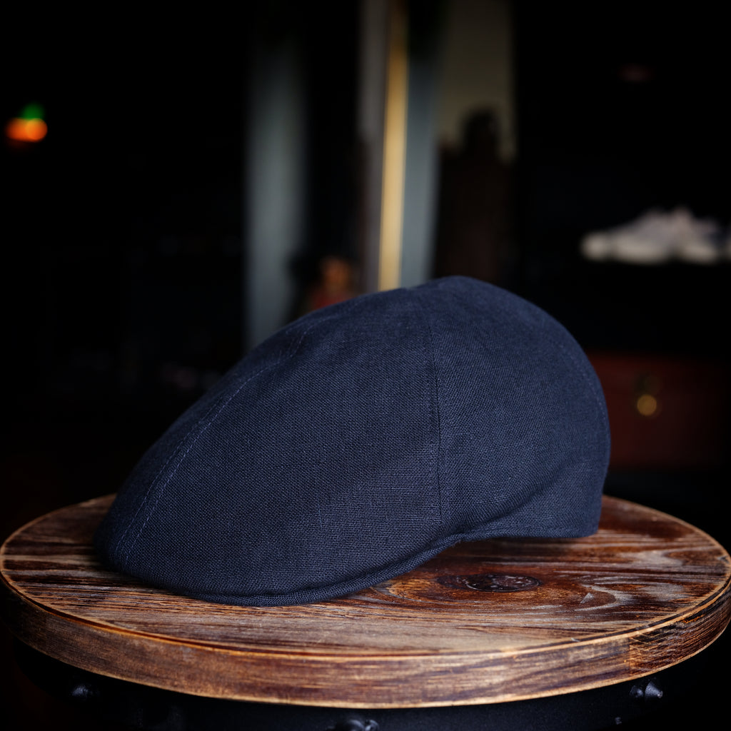 Cappellificio Biellese Navy Linen Driving Hat
