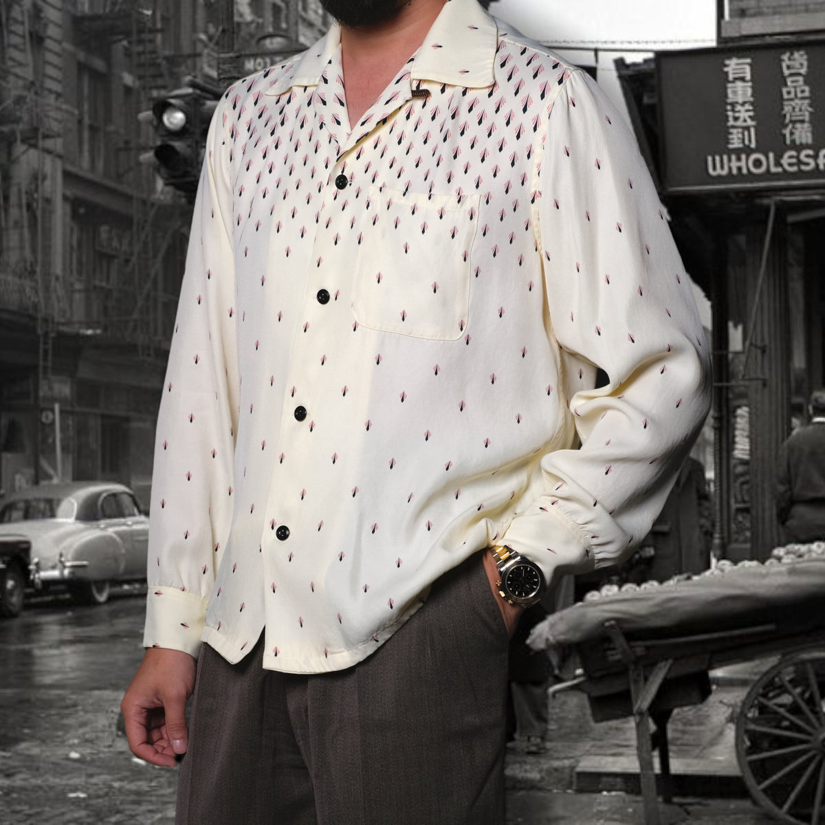貴重 50's vintage rayon shirt アトミック 貴重 50's vintage rayon shirt アトミック