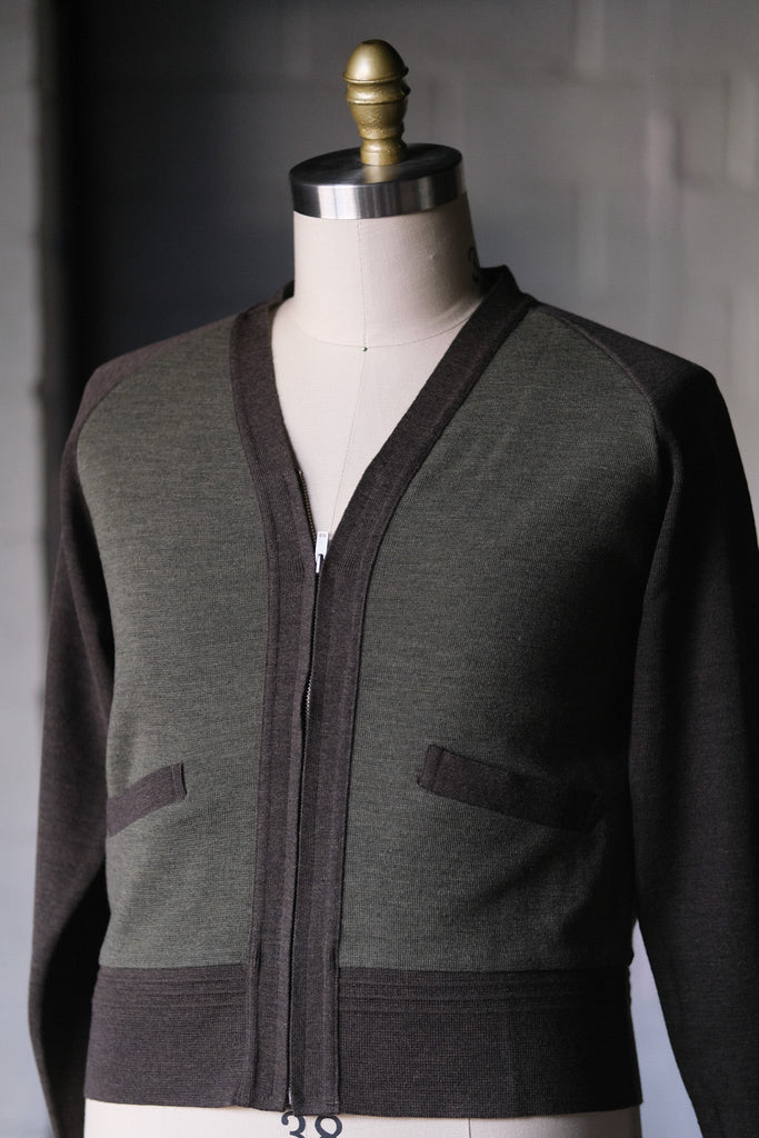Butcher Products Two Tone Zip Knit Cardigan