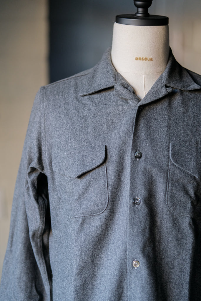 トップス At last co wool shirt At Last & Co. Open Collar Wool Shirt – BROGUE