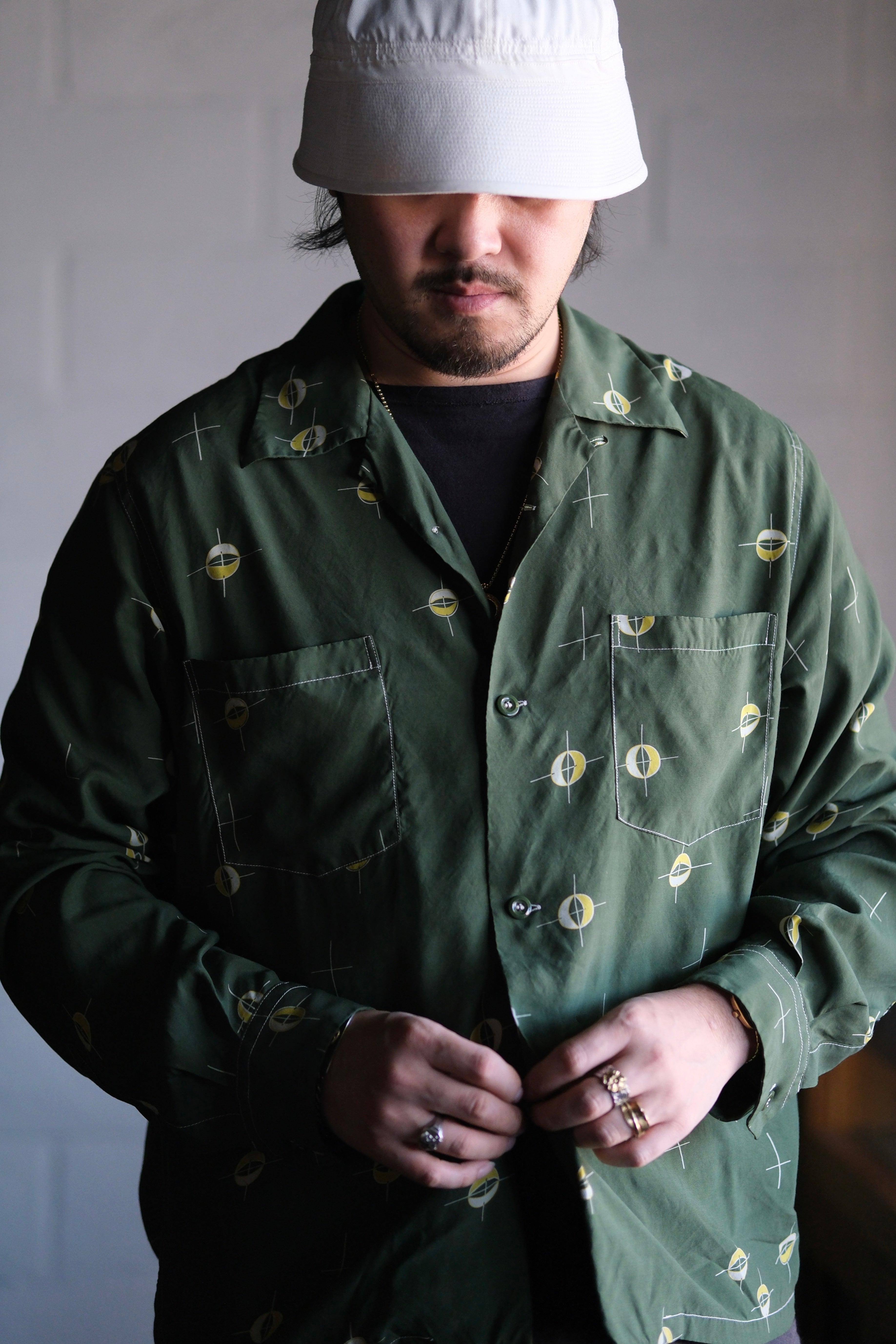 50s rayon shirt atomic 絣 Butcher Products Rayon Atomic Shirt / Short Sleeve – BROGUE