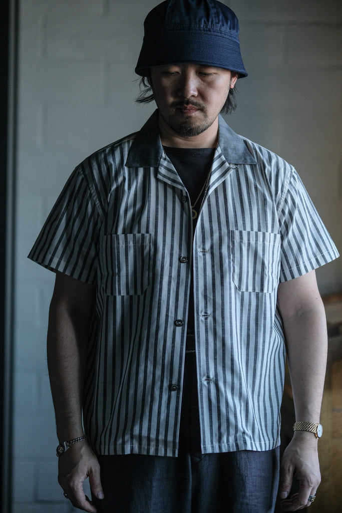 butcher stripe dress shirt Hawes & Curtis Relaxed Fit Navy & White Butcher Stripe Shirt | Navy/White | Cotton | Striped