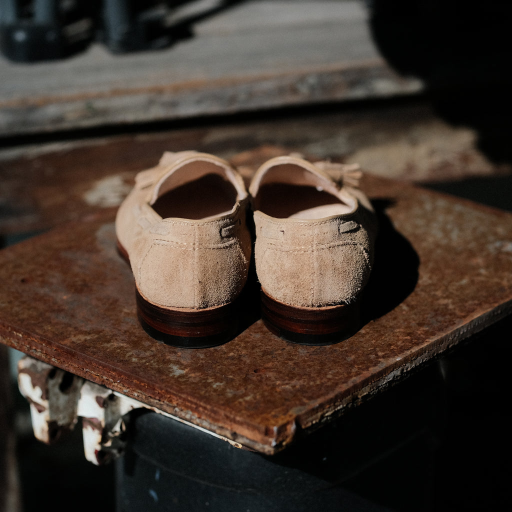 Alden x Brogue Unlined " Robie " Tassel Loafer (Tan)