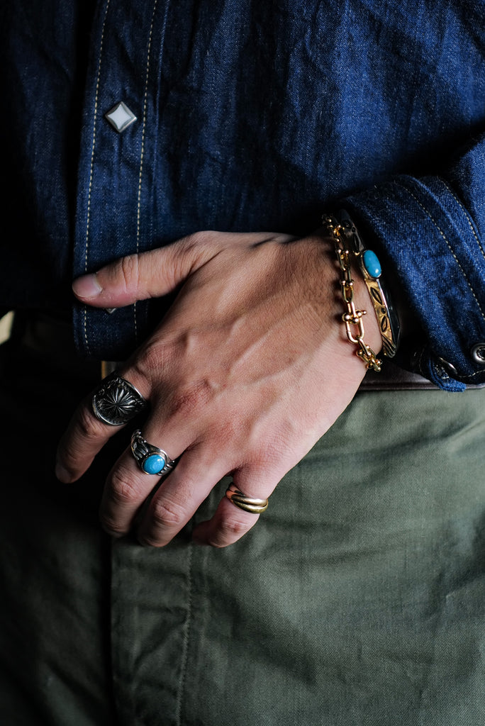 Larry Smith Triangle Turquoise Bangle