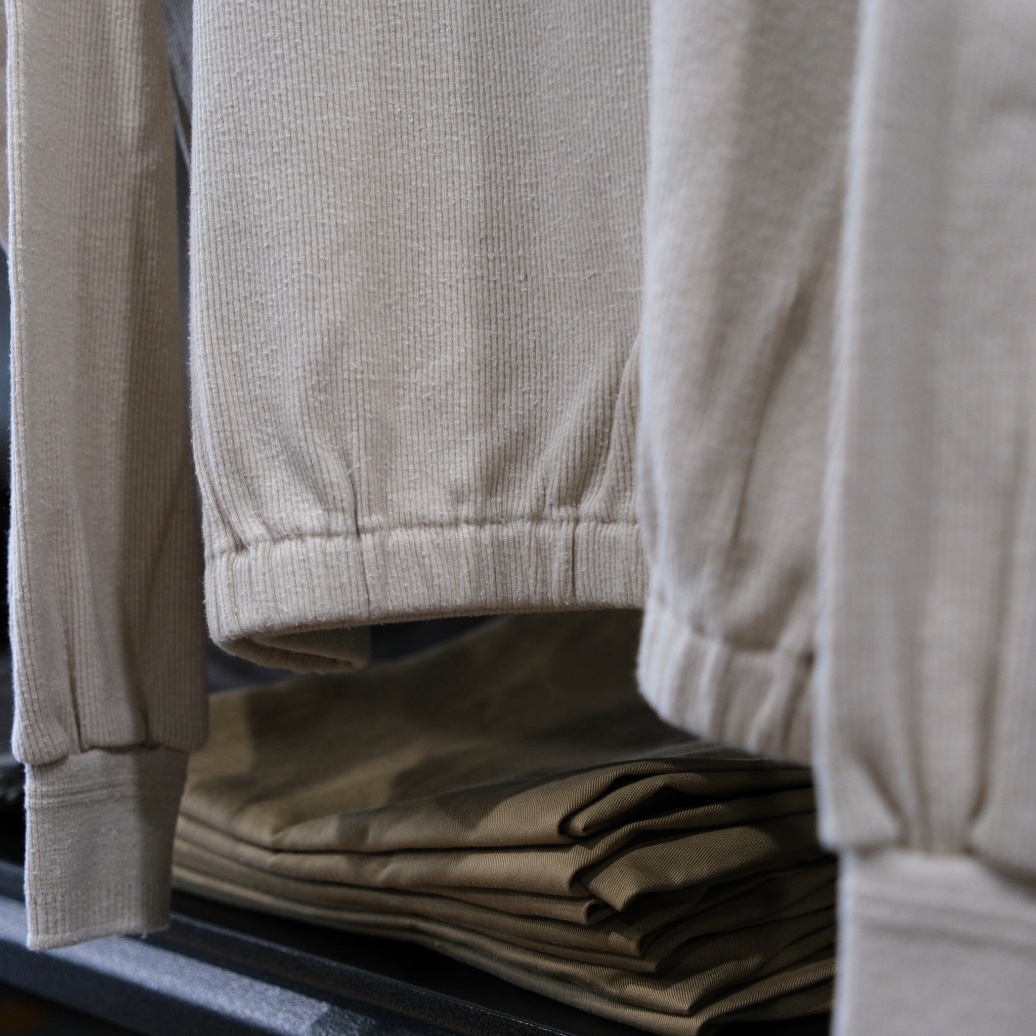 OLDJOE ★QUATER ZIP SILK NEP RIBED SHIRTS Old Joe Quater Zip Silk Nep Ripped Shirt Bark
