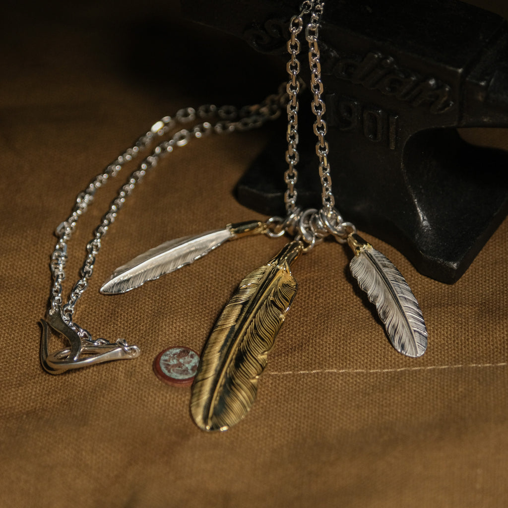 Larry Smith 18K Gold Feather Necklace Set