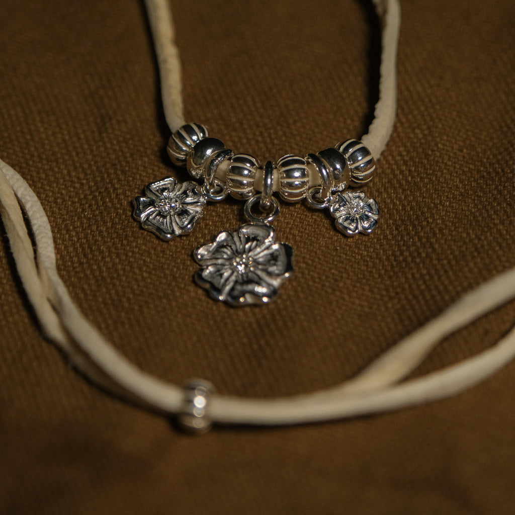 Larry Smith Center Diamond Karakusa Rose Necklace