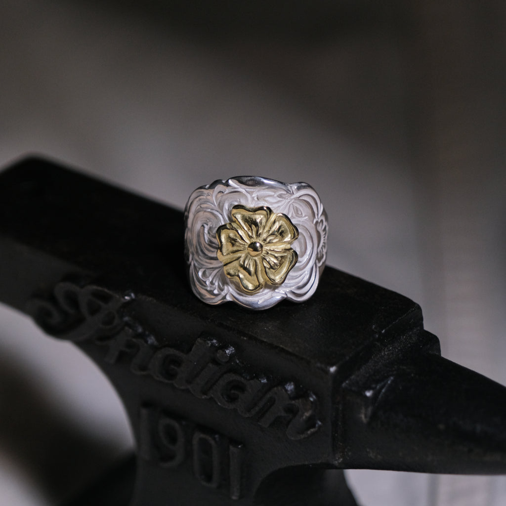 Larry Smith Karakusa Rose Ring (18k Gold Accent)