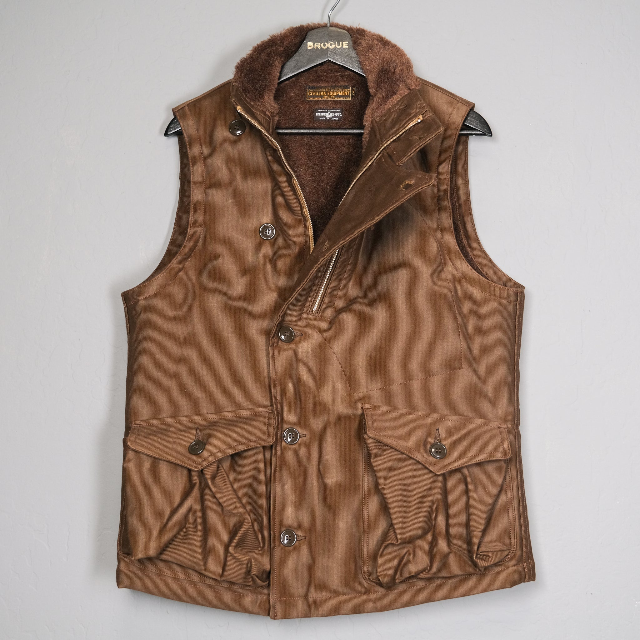 Freewheelers Winter Aviators Vest – BROGUE