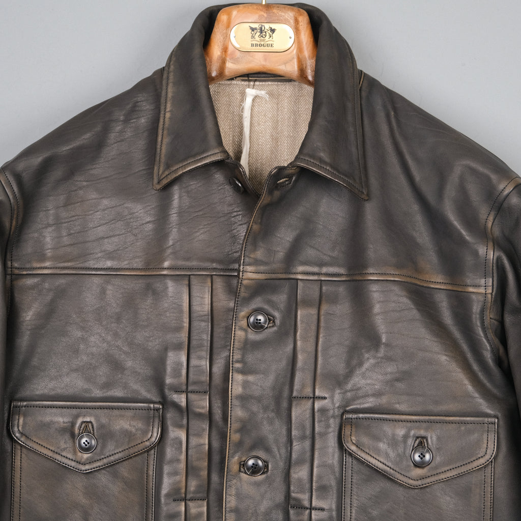 Old Joe - Patina Brown Horsehide Jean Jacket