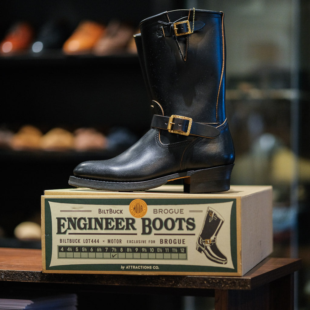 BiltBuck ENGINEER BOOTS ブラック 444 9.5インチ Attractions x Brogue x Motor - Biltbuck Lot.444 Engineer Boot