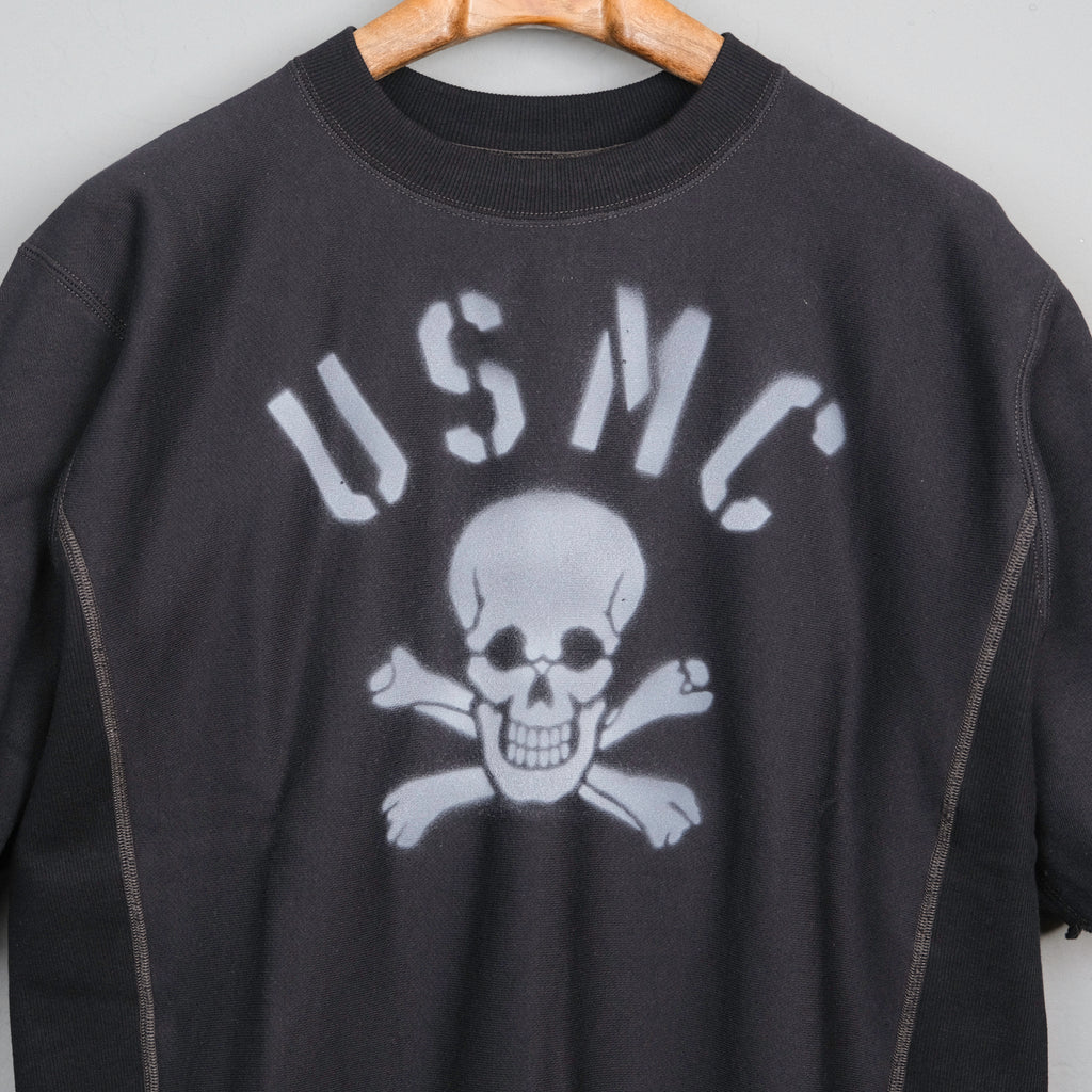 Freewheelers "USMC Skull and Bones" Short Sleeve Sweat Shirt