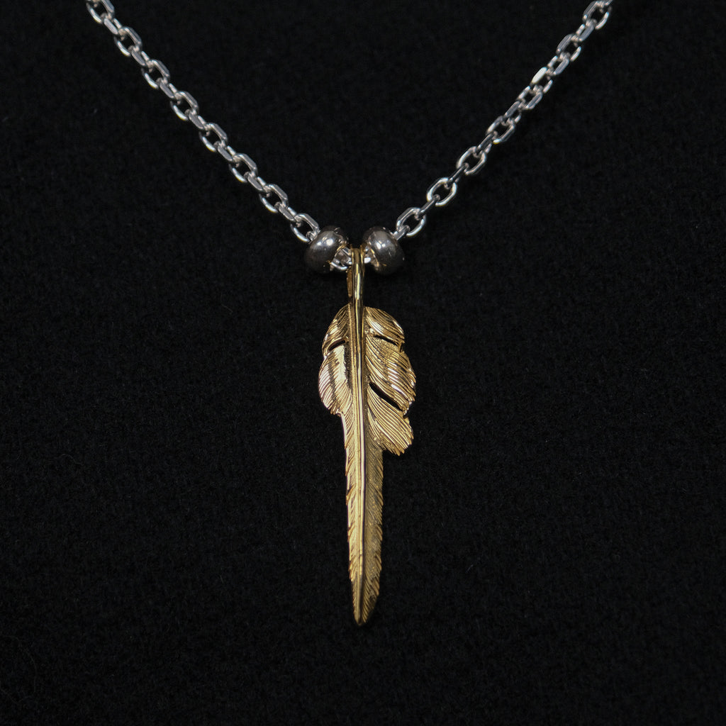 Larry Smith Gold Kazekiri Feather Necklace