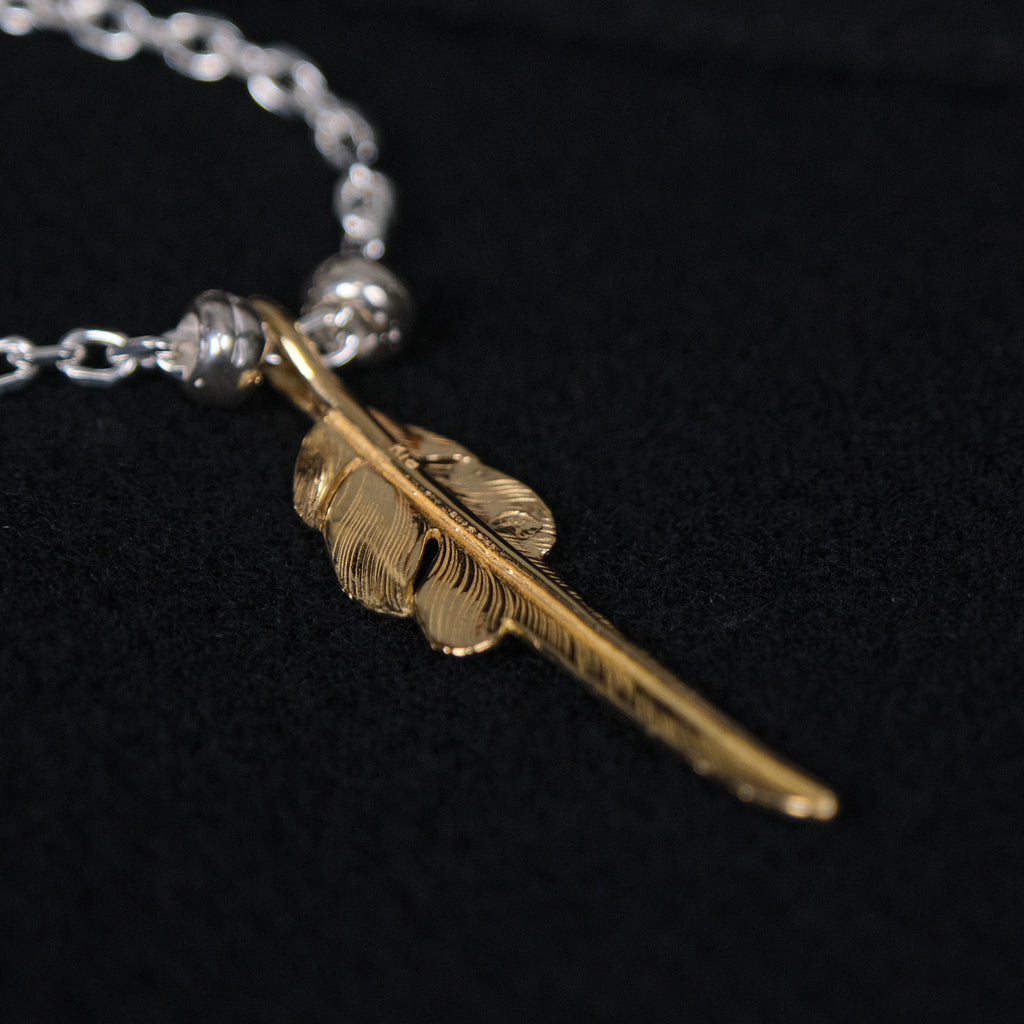 Larry Smith Gold Kazekiri Feather Necklace