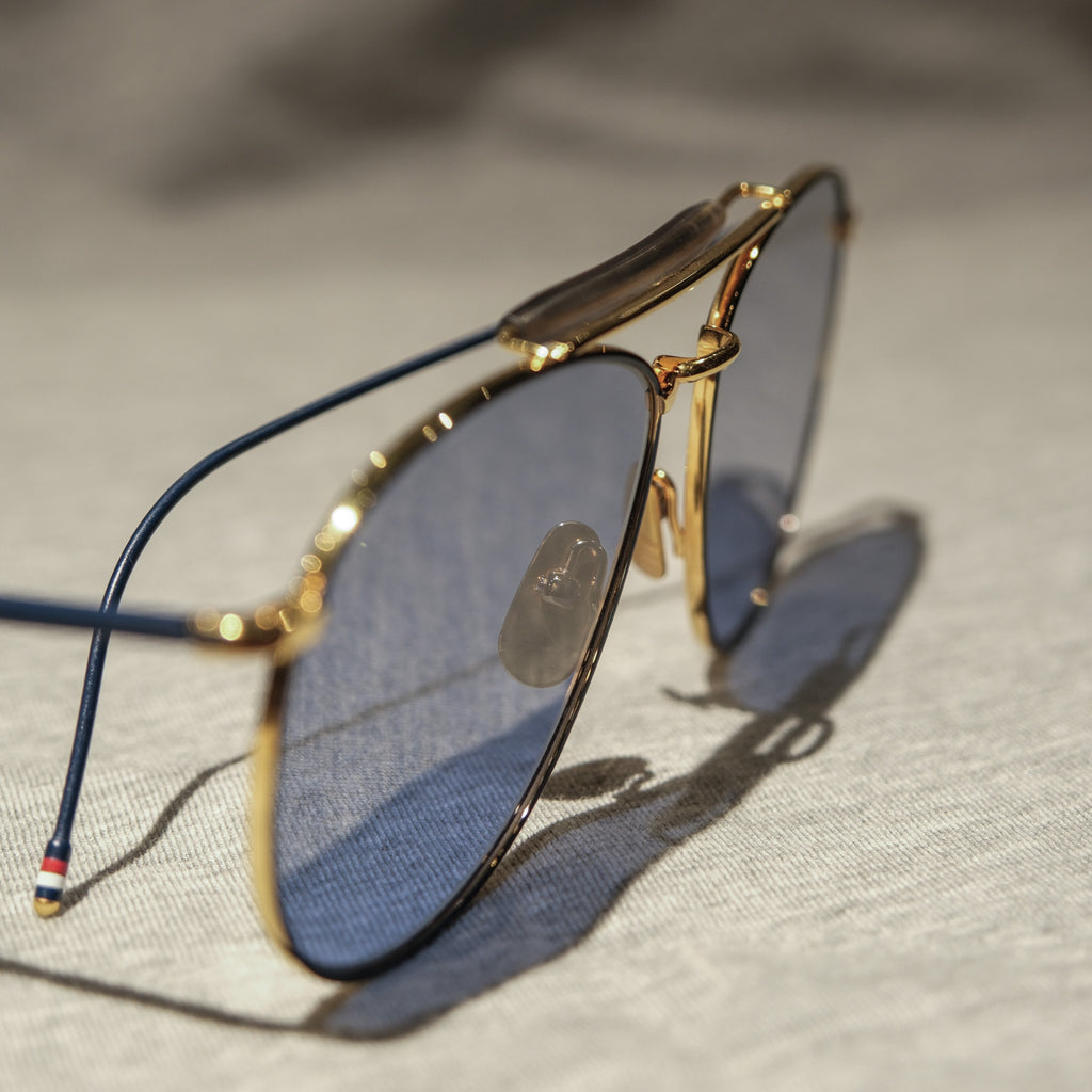 Thom Browne Navy/Gold Sunglasses