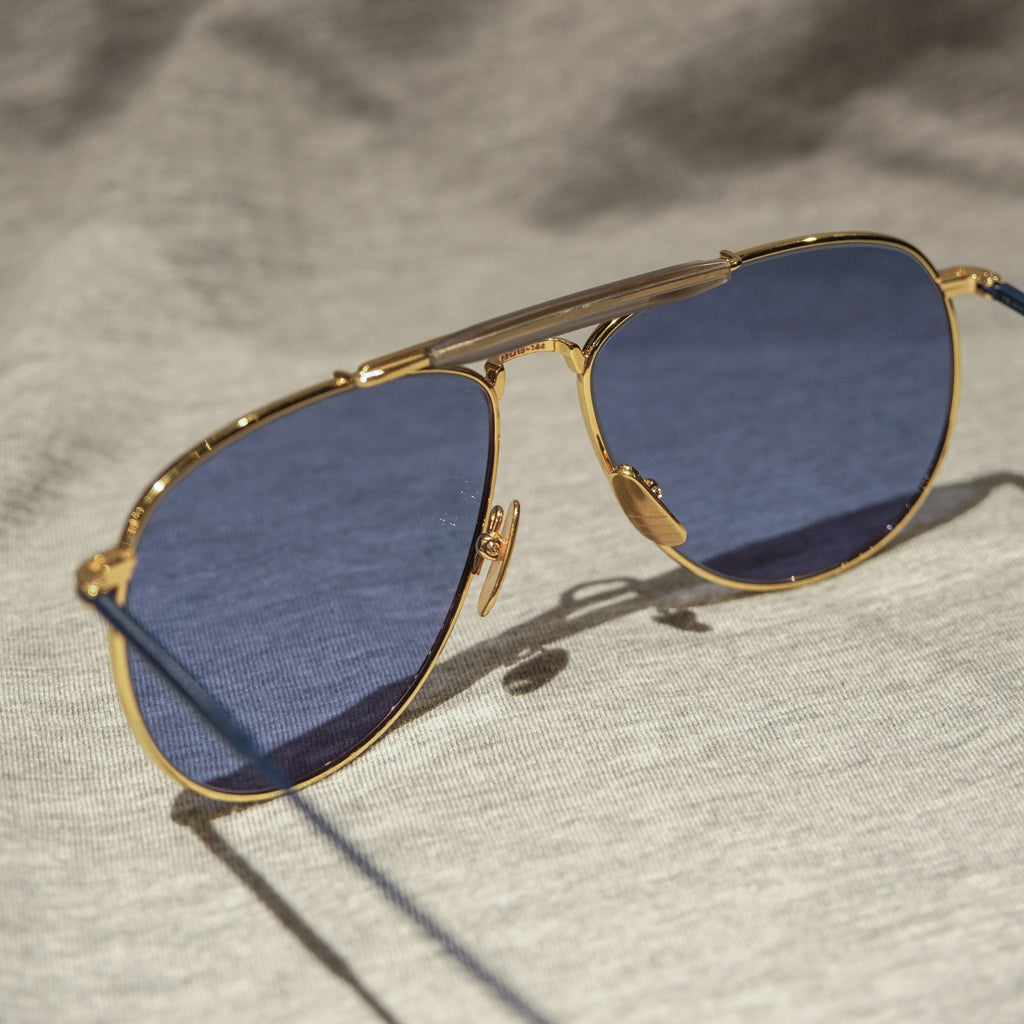 Thom Browne Navy/Gold Sunglasses