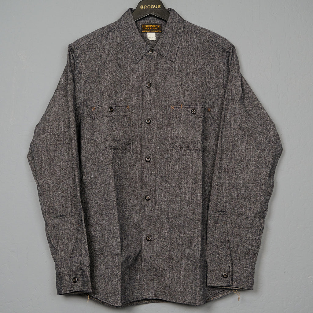 Freewheelers " Neal " Selvedge Chambray Shirt (Black Pepper)