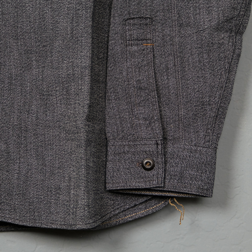 Freewheelers " Neal " Selvedge Chambray Shirt (Black Pepper)