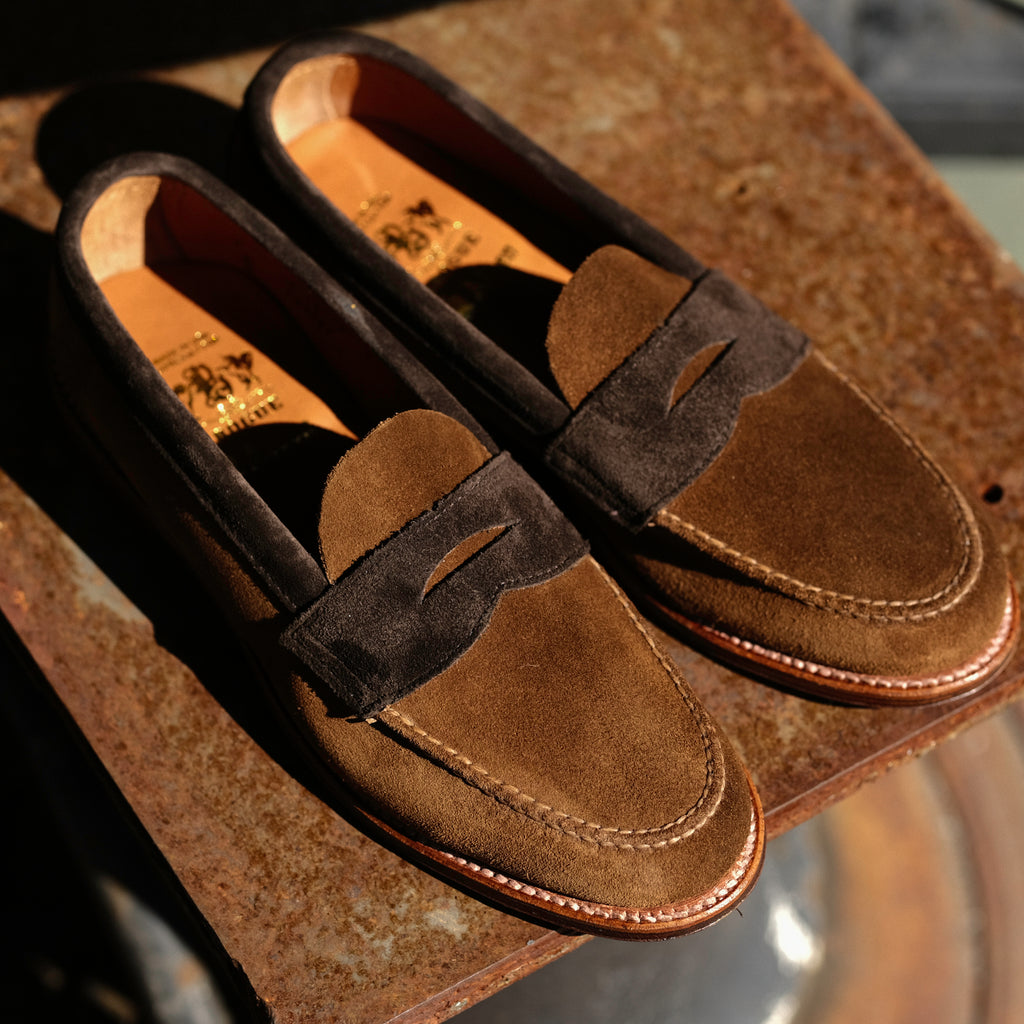Alden x Brogue Unlined Two Tone  Handsewn Penny Loafer