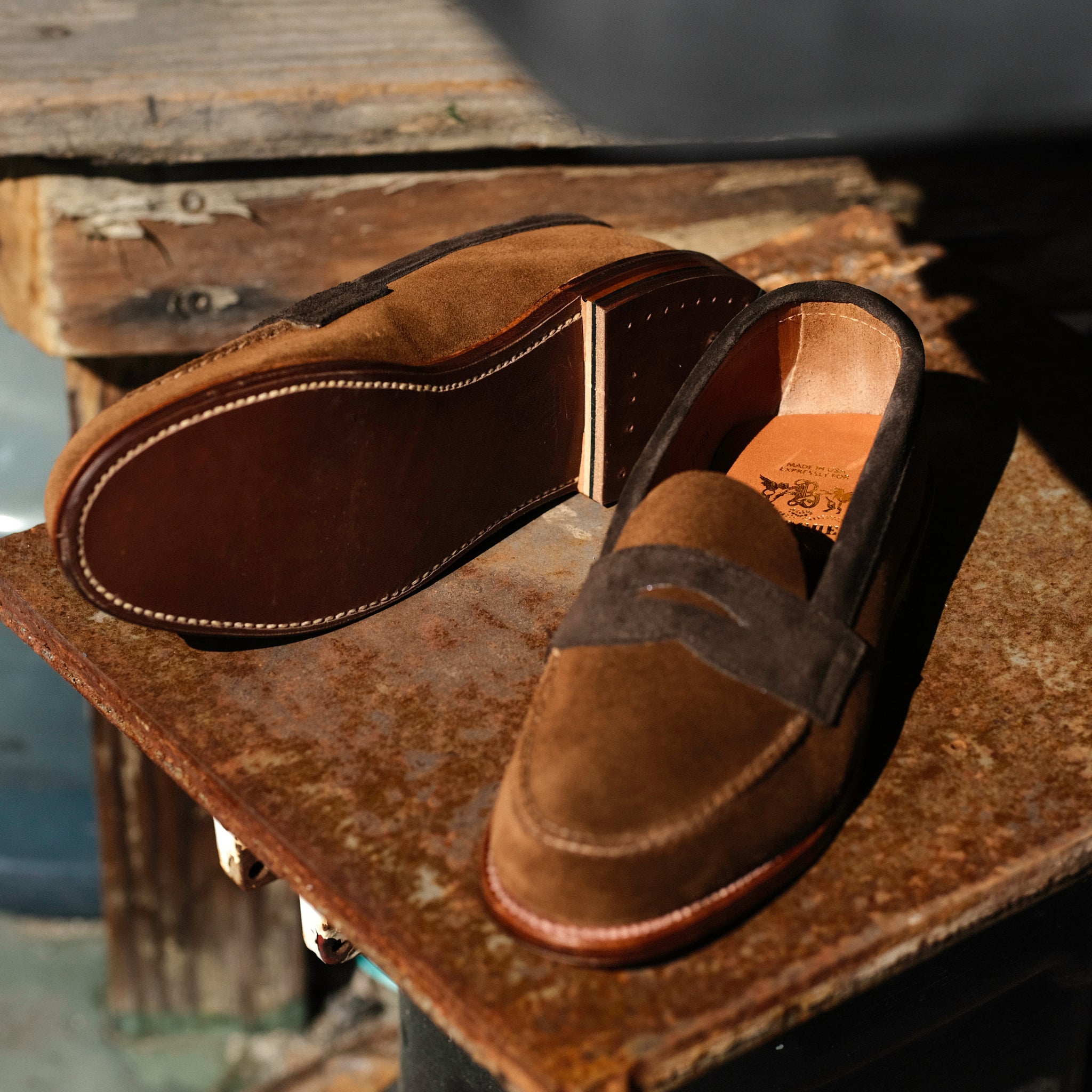 Alden x Brogue Unlined Two Tone Handsewn Penny Loafer – BROGUE