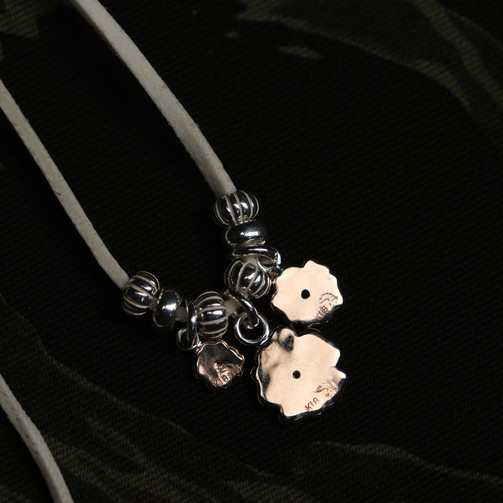 Larry Smith Emerald Rose Gold Karakusa Roses Necklace