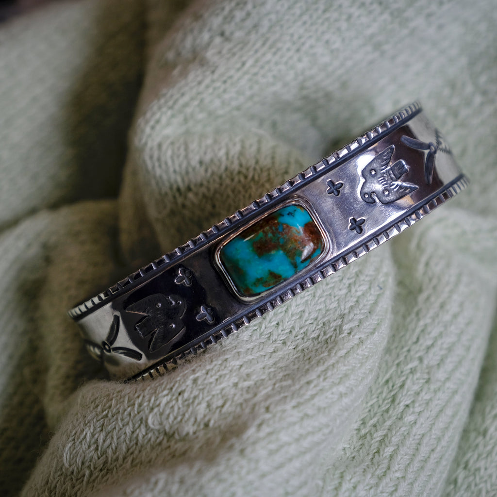 Larry Smith Square Turquoise Bracelet