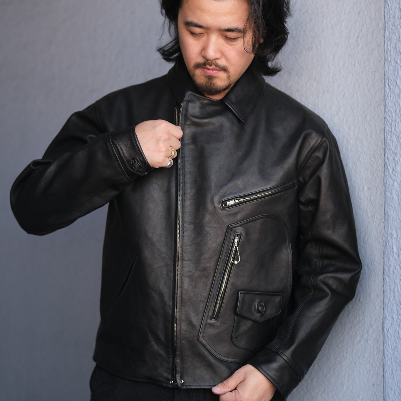 OLD JOE PATINA HORSE-HIDE JACKET BLACK38 oldjoe PATINA HORSE-HIDE