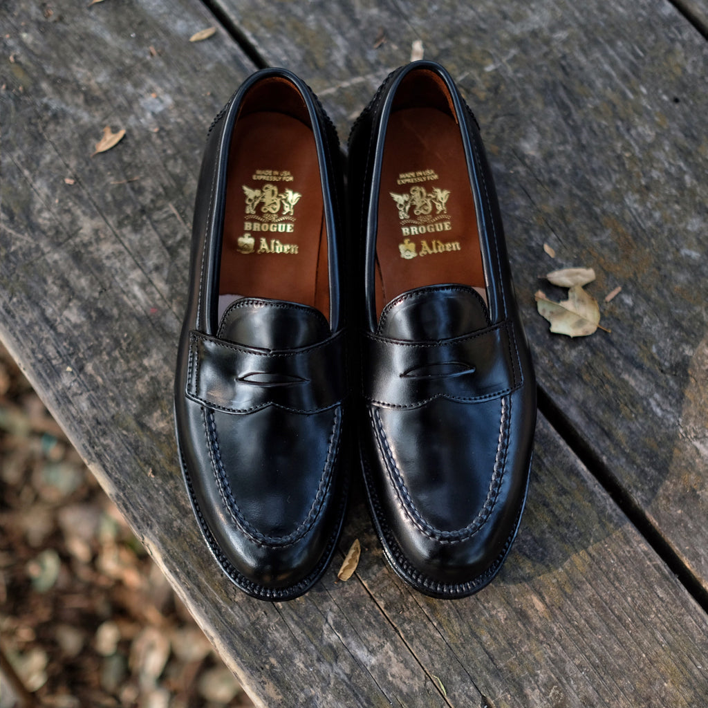 Alden x Brogue Statesman Loafer (Black)