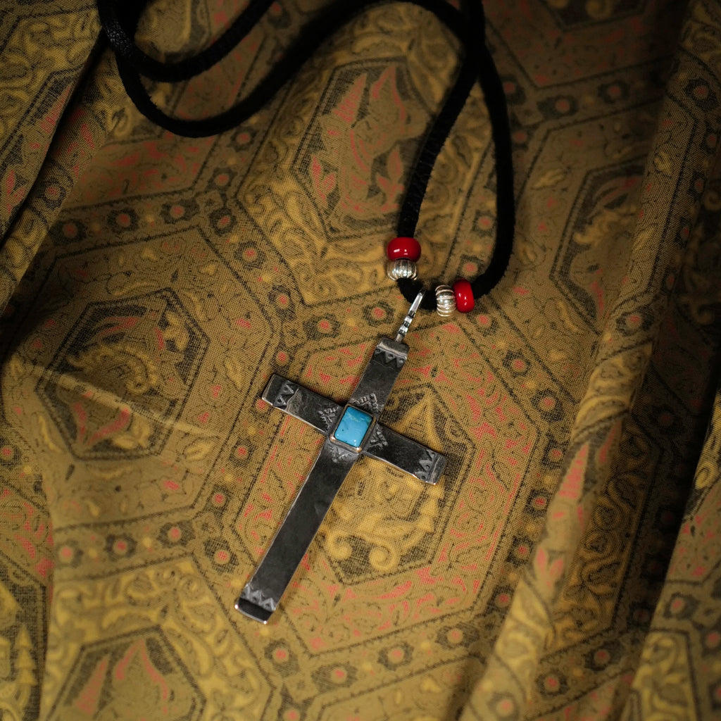 Larry Smith Turquoise Cross  Necklace