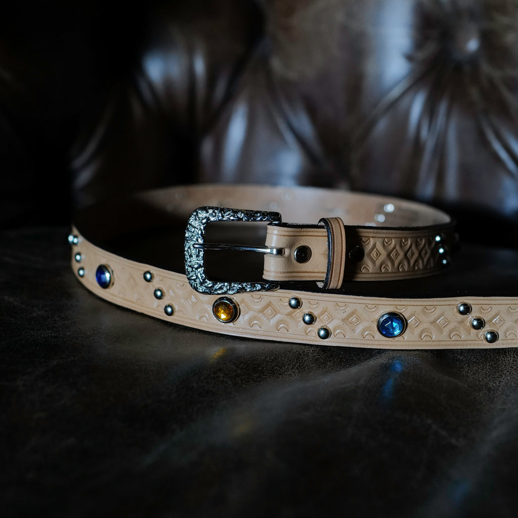 Codina x Brogue Nugget Buckle Jewels Studded Belt