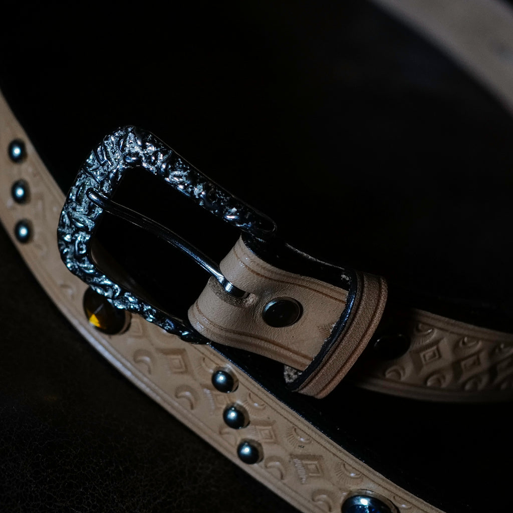 Codina x Brogue Nugget Buckle Jewels Studded Belt