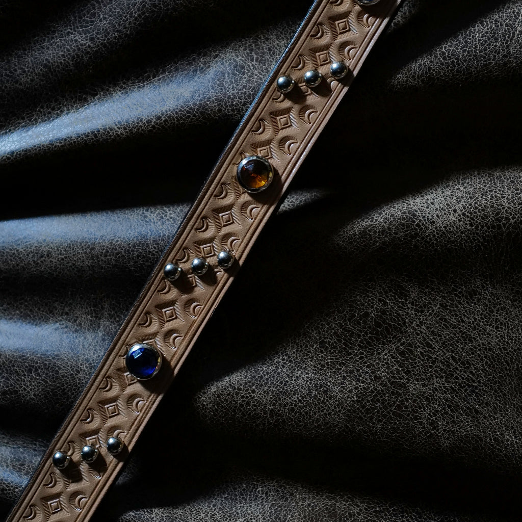 Codina x Brogue Nugget Buckle Jewels Studded Belt