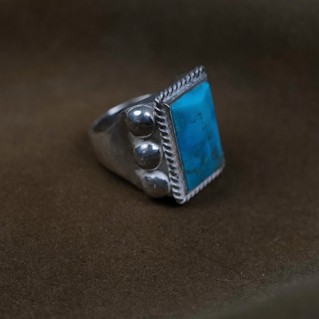 Larry Smith Pyramid Turquoise 6 Points Ring
