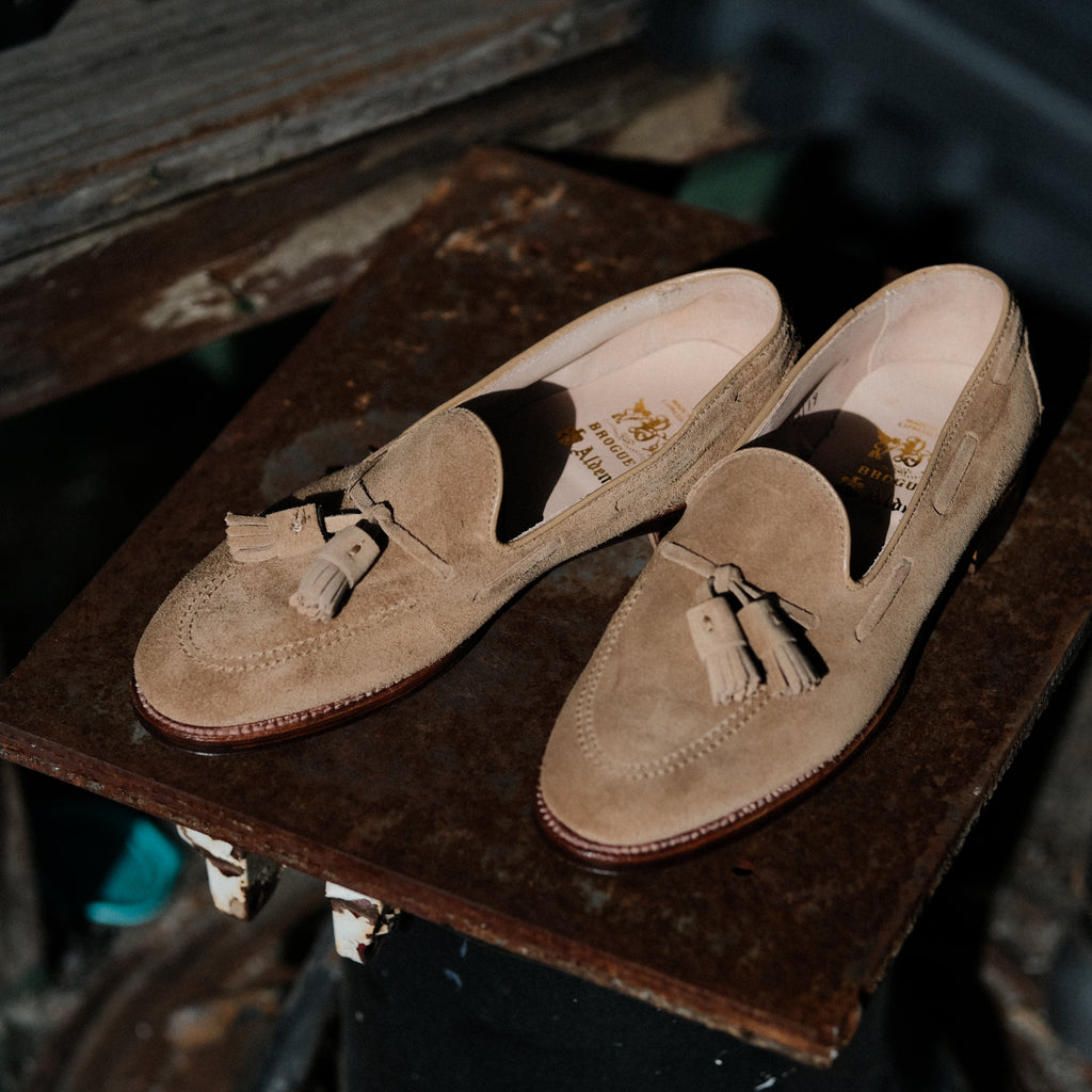 Alden x Brogue Unlined " Robie " Tassel Loafer (Tan)