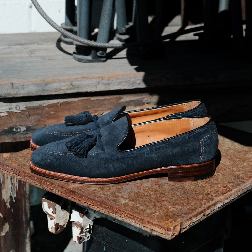 Alden x Brogue Unlined " Robie " Tassel Loafer (Navy)