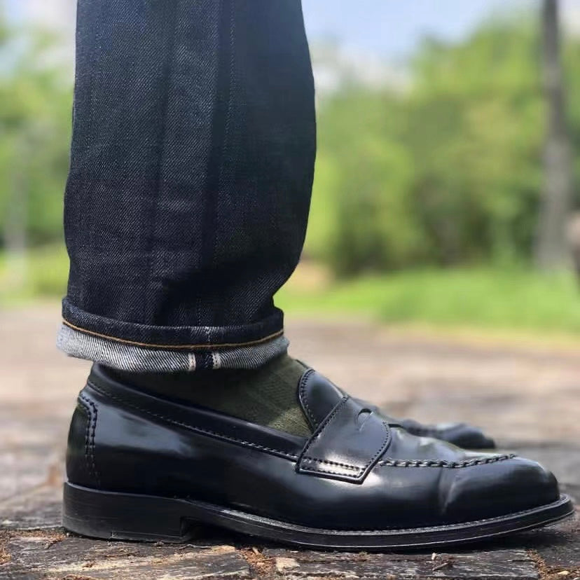 Alden x Brogue Statesman Loafer (Black)