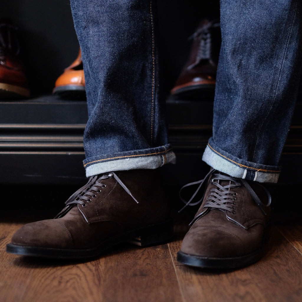 Alden x Brogue Clint Boot (Dark Chocolate Suede)