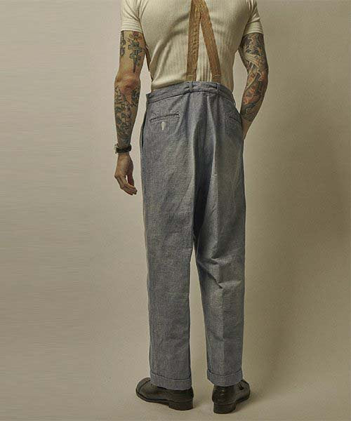 Belafonte Ragtime TLT Washed Blue Chambray Pleated Trousers
