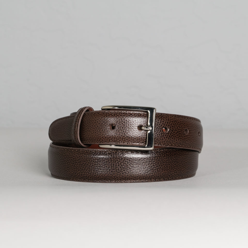 Alden Dark Brown Alpine Grain Dress Belt