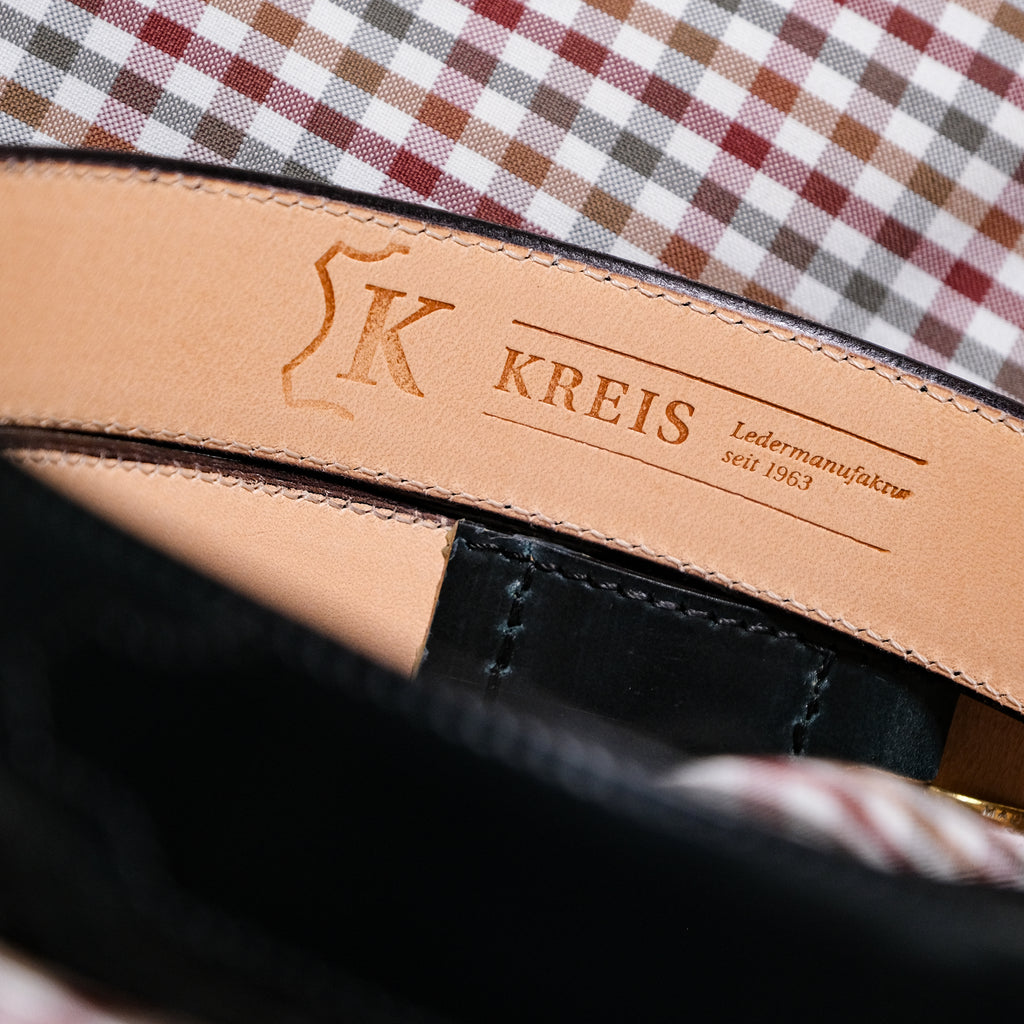 Kreis x Brogue Vintage Style 1'' Belt (Black Shell)