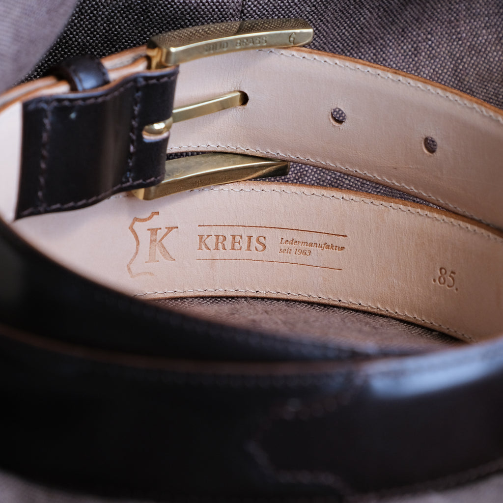 Kreis for Brogue Mocca Saddle Leather Belt