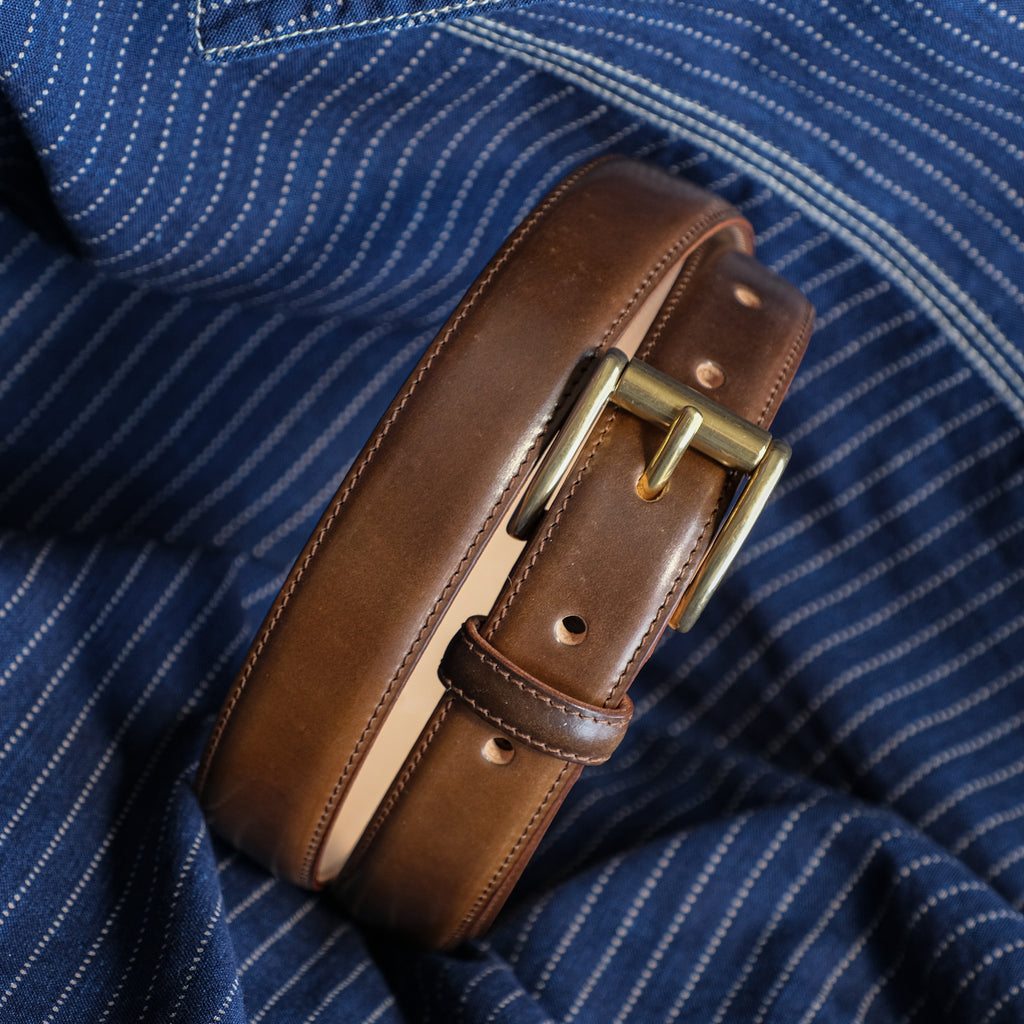 Kreis x Brogue Vintage Style 1'' Belt (Cognac Shell)